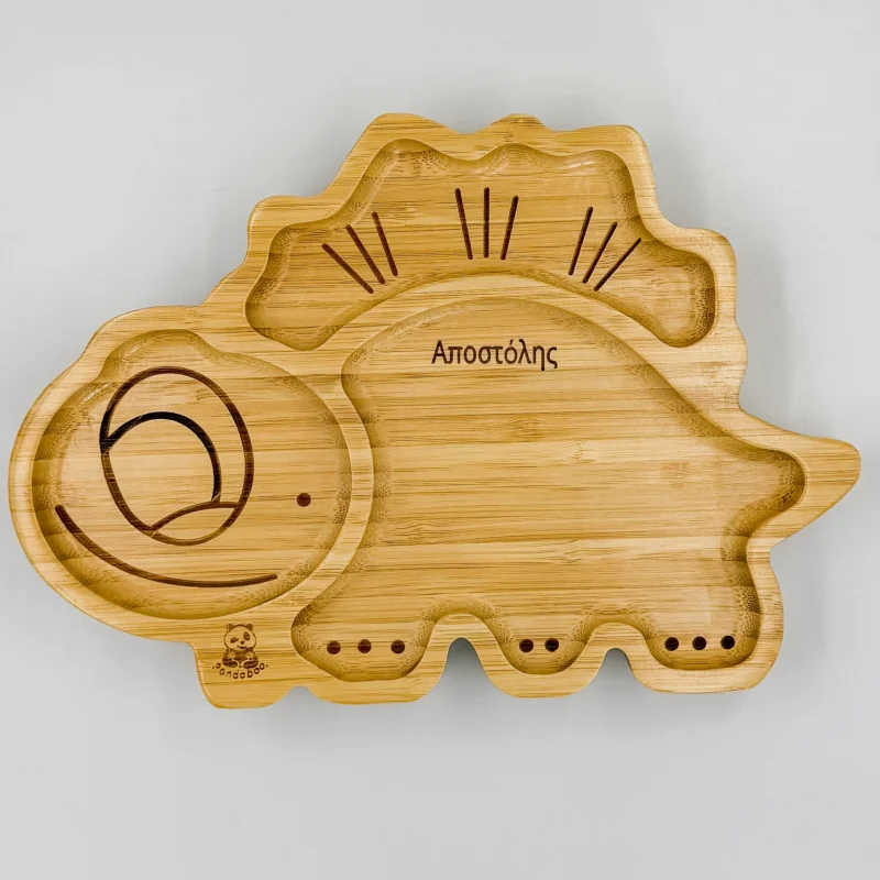 Πιατάκι μπαμπού Δεινόσαυρος με 3 χωρίσματα - Image 8