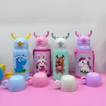 Μπουκάλι Θερμός 500ml Διπλής Χρήσης | Καλαμάκι & Ποτηράκι