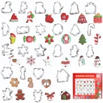 Μεταλλικά Κουπ πατ για cookies Xmas 24τμχ