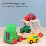 Ξύλινο ρυμουλκό με 3 αυτοκίνητα - Image 6