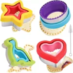 Σετ Κόφτης Τοστ/ζύμης σφραγίδα 4τμχ με βουρτσάκι καθαρισμού