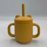 ποτήρι σιλικόνης με χερούλια - mustard