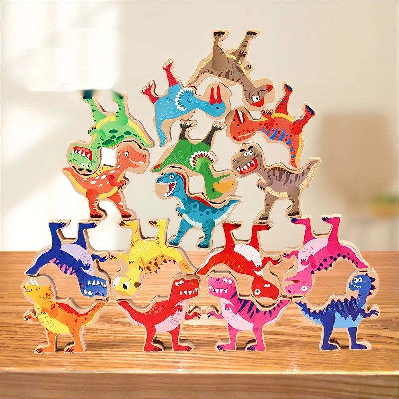 dinobalance3 Ξύλινο Παιχνίδι Ισορροπίας με Δεινόσαυρους - Image 1