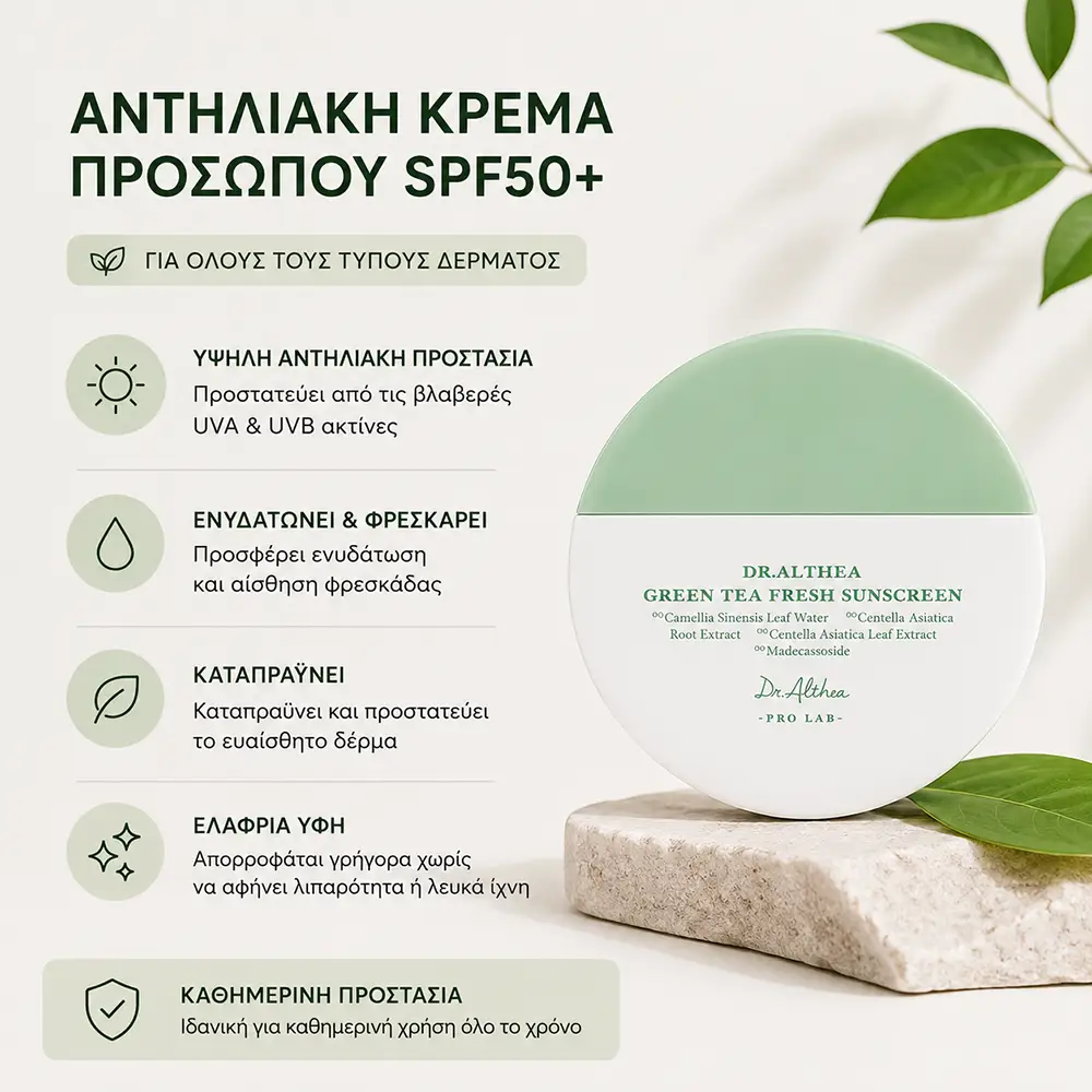 QGT67172 Αντηλιακή Κρέμα Προσώπου για Ευαίσθητο Δέρμα - Dr. Althea Sunscreen SPF50+ 45ml - Image 1