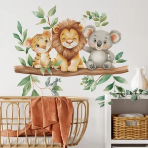 Αυτοκόλλητο Τοίχου Ζωάκια για Παιδικό Δωμάτιο