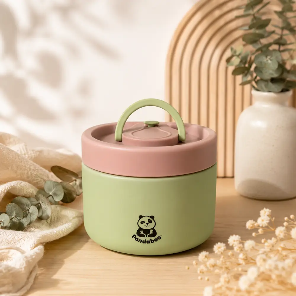 PND76668 Παιδικό Θερμός Φαγητού 650ml Pandaboo- Green – Ανοξείδωτο Διπλού Τοιχώματος - Image 1