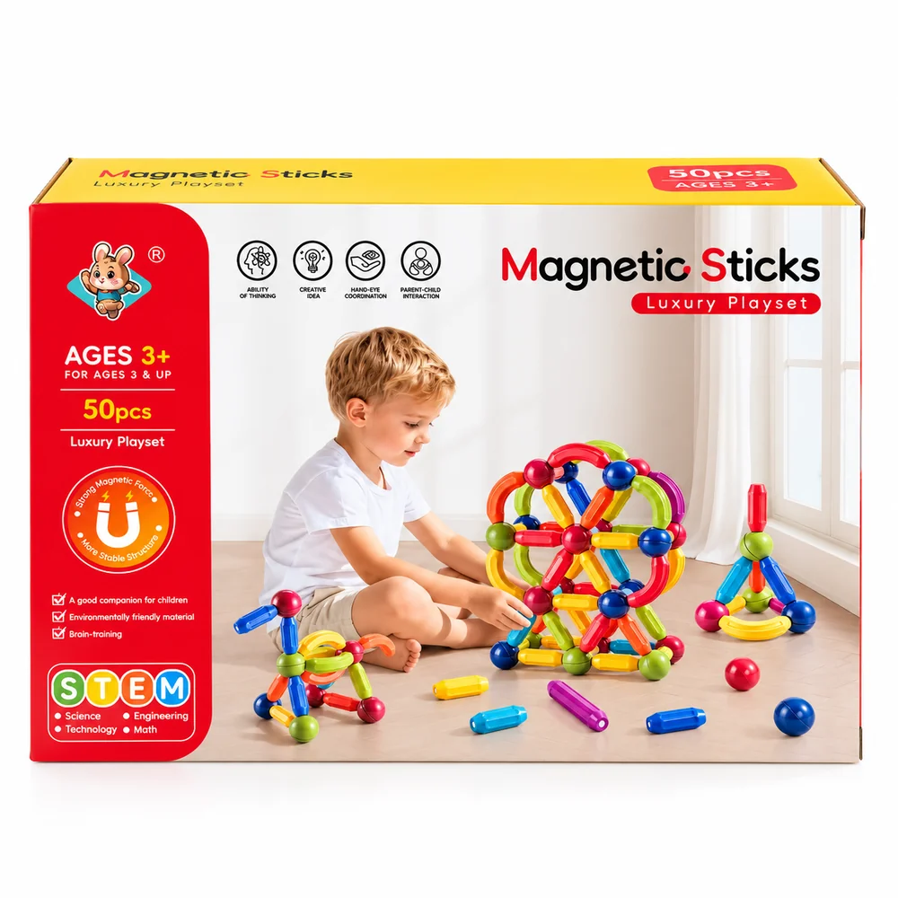 Παιδικό Μαγνητικό Σετ με Ράβδους 50 Τεμάχια Armtoys 2 μαγνητικό σετ με ράβδους 2